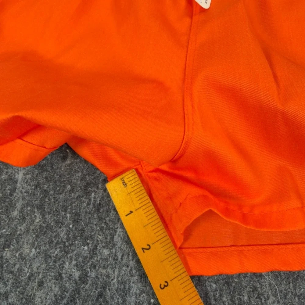 Fruit of the Loom Vintage 70s Gym Shorts Mens 28-30 Orange Deadstock NWT